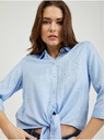 Orsay Světle modrá dámská košile s uzlem ORSAY