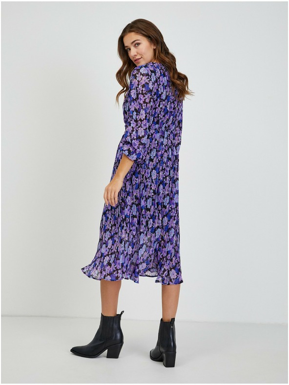 Orsay Fialové dámské květované šaty ORSAY
