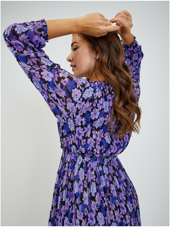 Orsay Fialové dámské květované šaty ORSAY