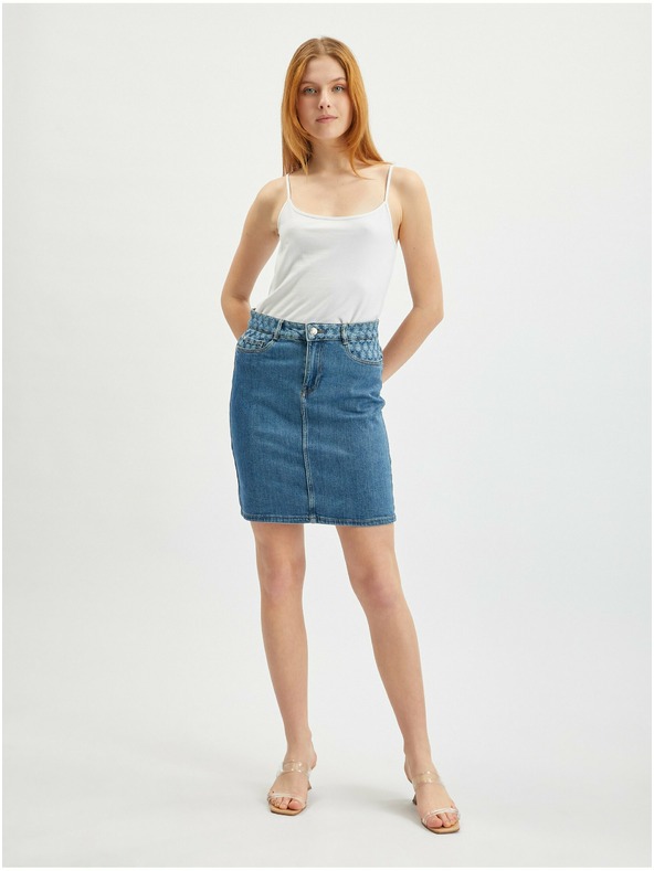 Orsay Modrá dámská džínová sukně ORSAY
