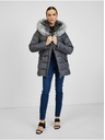 Orsay Tmavě šedá dámská zimní prošívaná bunda s páskem ORSAY