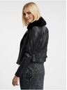 Orsay Černá dámská koženková bunda s umělým kožíškem ORSAY