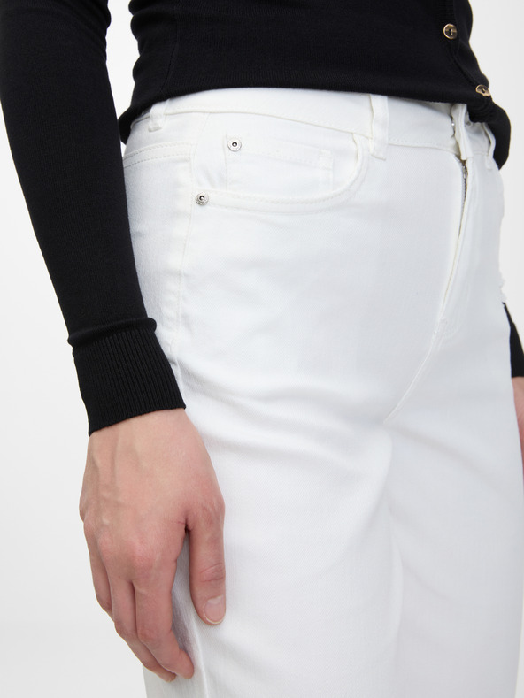 Orsay Bílé dámské zkrácené boyfriend džíny ORSAY