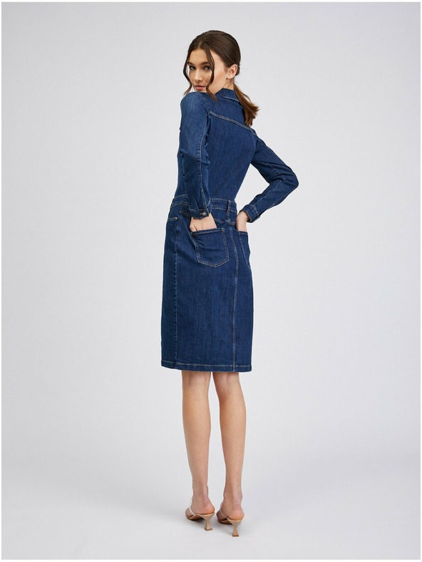Orsay Tmavě modré dámské džínové šaty ORSAY