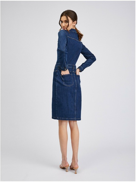 Orsay Tmavě modré dámské džínové šaty ORSAY