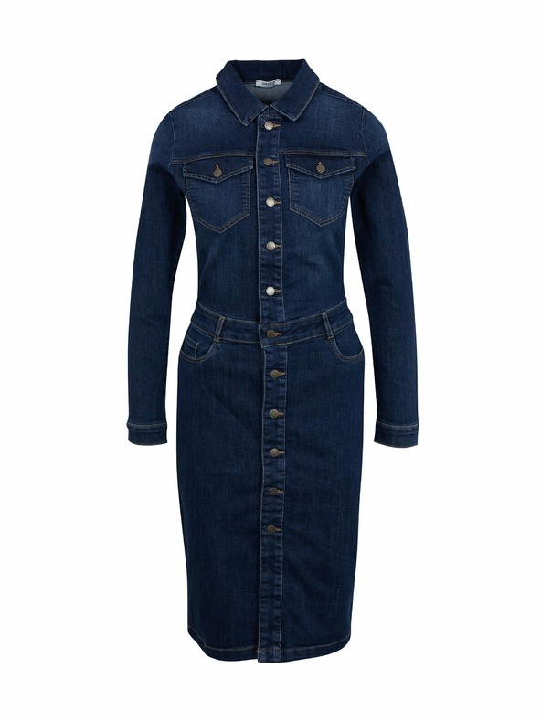 Orsay Tmavě modré dámské džínové šaty ORSAY
