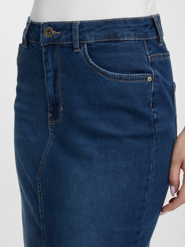 Orsay Modrá dámská džínová pouzdrová sukně ORSAY