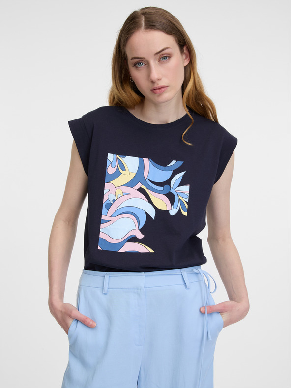 Orsay Tmavě modré dámské tričko ORSAY