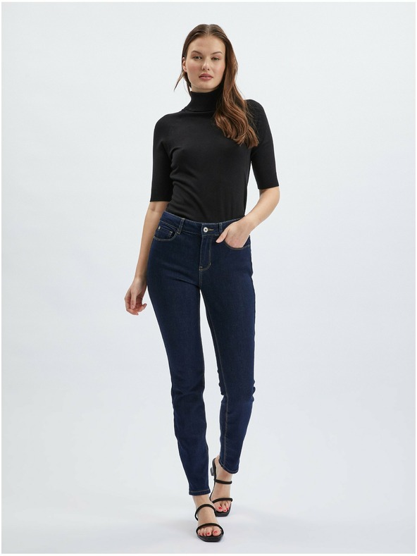 Orsay Tmavě modré dámské slim fit džíny ORSAY