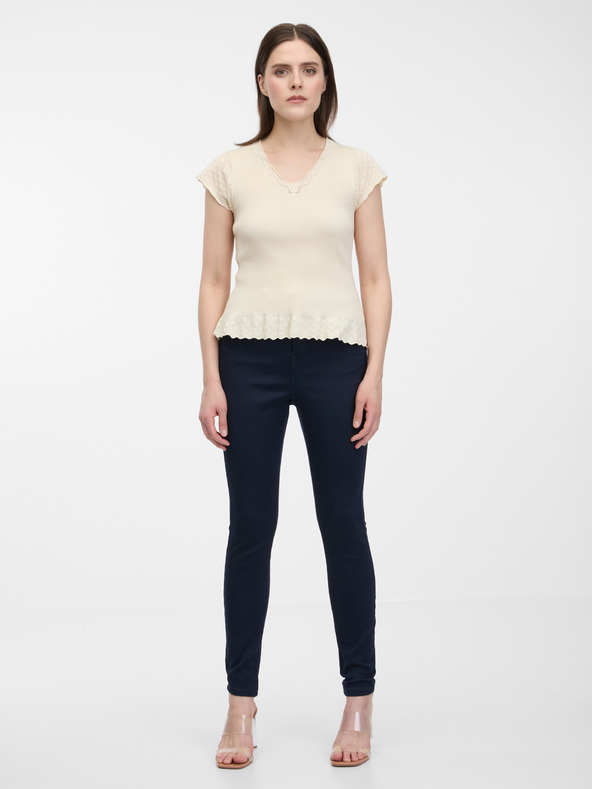 Orsay Tmavě modré skinny fit kalhoty ORSAY