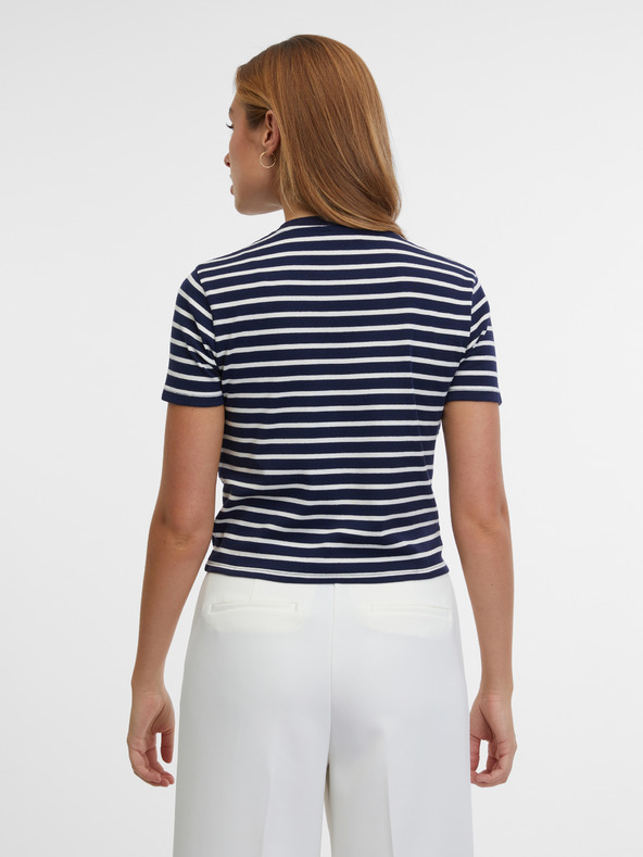 Orsay Tmavě modré dámské pruhované tričko ORSAY