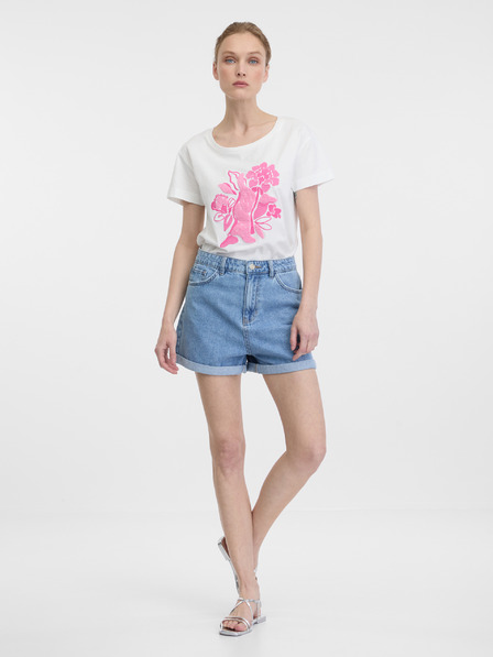 Orsay Bílé dámské tričko s krátkým rukávem ORSAY