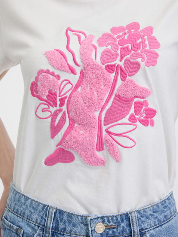 Orsay Bílé dámské tričko s krátkým rukávem ORSAY