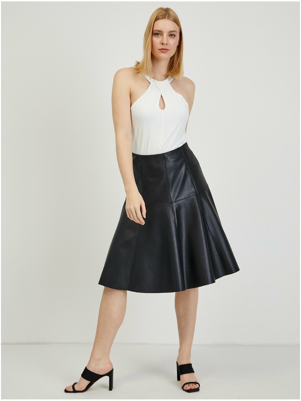 Orsay Černá dámská koženková sukně ORSAY