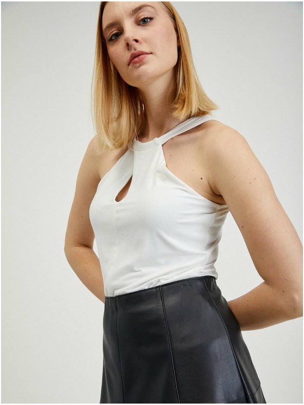 Orsay Černá dámská koženková sukně ORSAY