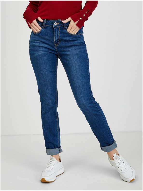 Orsay Tmavě modré dámské slim fit džíny ORSAY