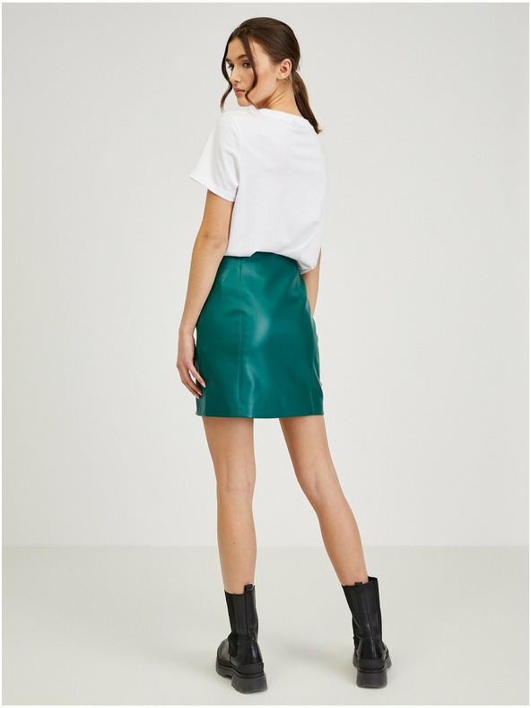 Orsay Zelená dámská koženková sukně ORSAY