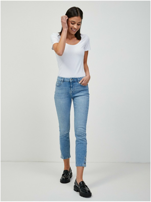 Orsay Světle modré zkrácené skinny fit džíny ORSAY