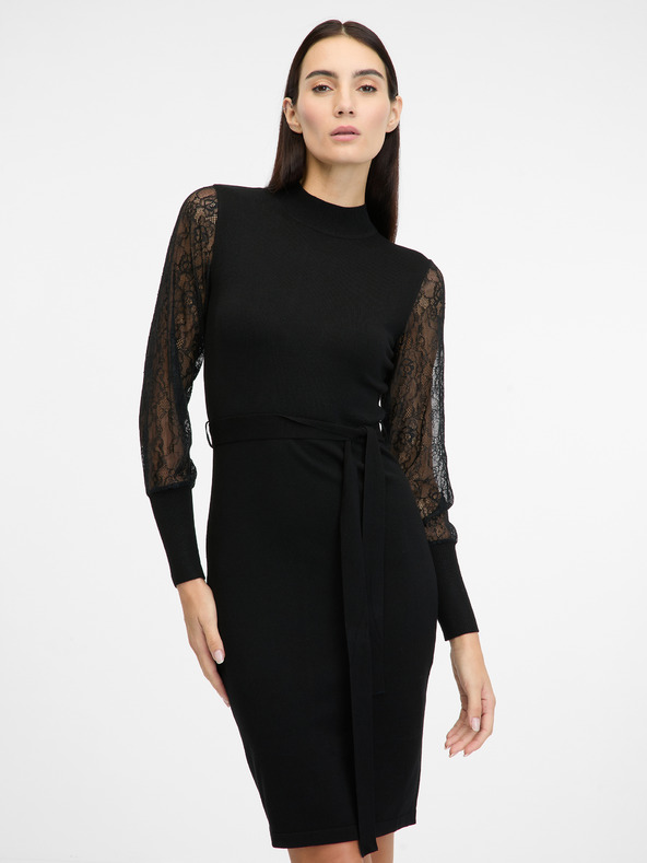 Orsay Černé dámské šaty ke kolenům ORSAY