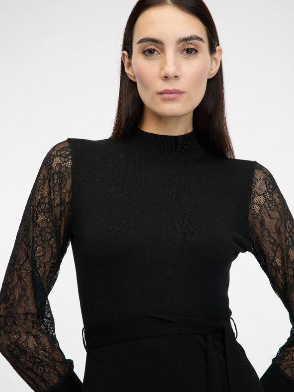 Orsay Černé dámské šaty ke kolenům ORSAY