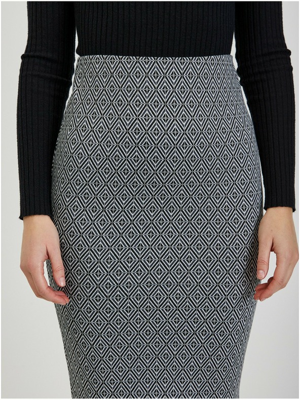 Orsay Černá dámská vzorovaná pouzdrová sukně ORSAY