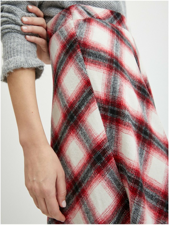 Orsay Červená dámská kostkovaná sukně ORSAY