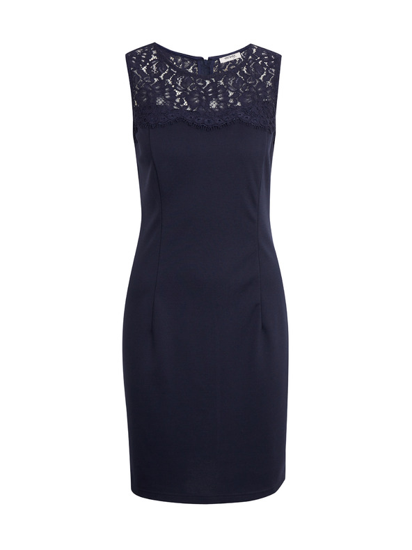 Orsay Tmavě modré dámské pouzdrové šaty s krajkou ORSAY