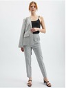 Orsay Světle šedé dámské kostkované straight fit kalhoty ORSAY