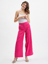 Orsay Růžové dámské široké zkrácené kalhoty ORSAY