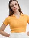 Orsay Žluté dámské žebrované polo tričko ORSAY