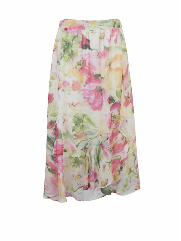Orsay Růžovo-bílá dámská květovaná midi sukně ORSAY