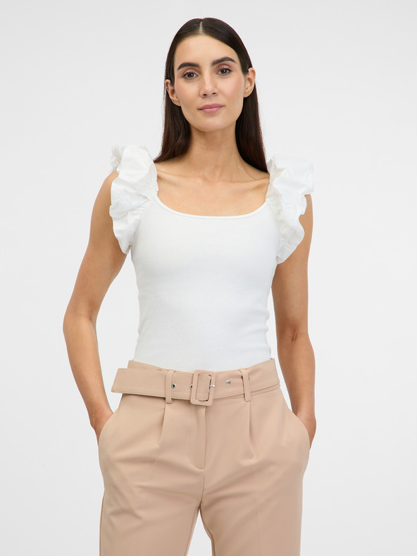 Orsay Krémové dámské tričko s krátkým rukávem ORSAY