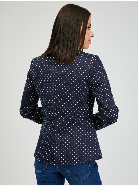 Orsay Tmavě modré dámské puntíkované sako ORSAY