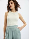 Orsay Světle zelené dámské zkrácené široké kalhoty ORSAY