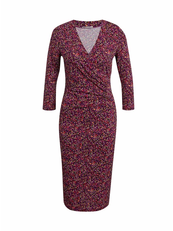 Orsay Fialové dámské vzorované pouzdrové šaty ORSAY