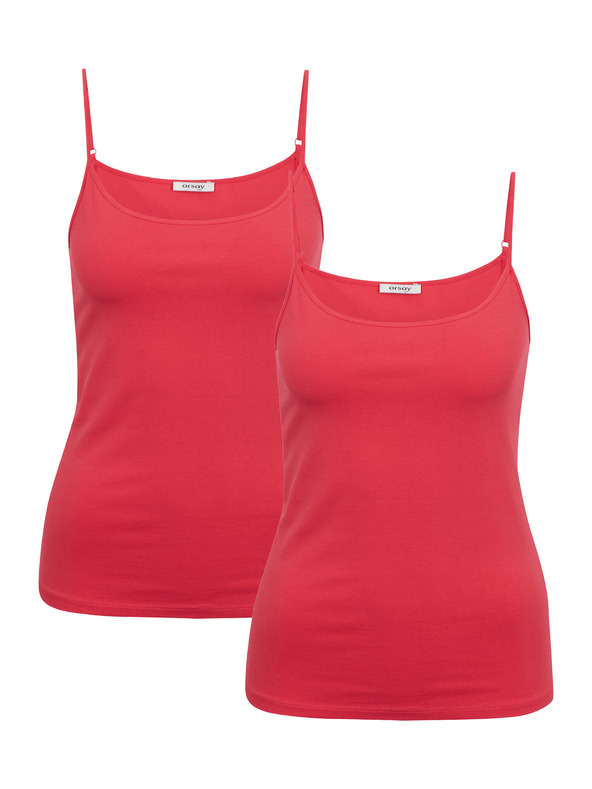 Orsay Sada dvou dámských tílek v tmavě růžové barvě ORSAY