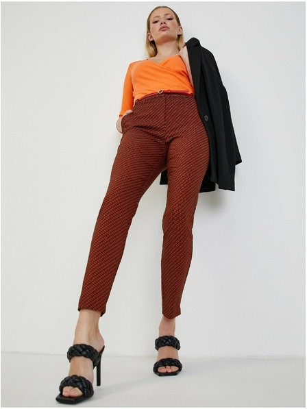 Orsay Černo-červené dámské vzorované kalhoty ORSAY