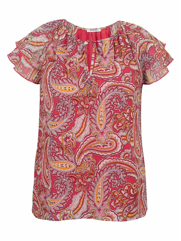 Orsay Červeno-růžová dámská vzorovaná halenka ORSAY