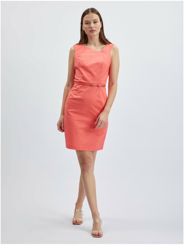 Orsay Korálové dámské pouzdrové šaty ORSAY