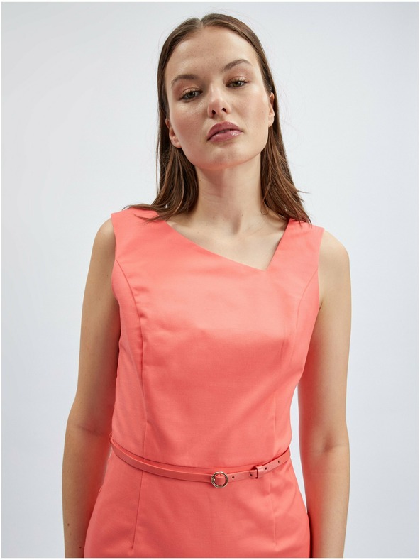 Orsay Korálové dámské pouzdrové šaty ORSAY