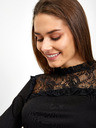 Orsay Černé dámské tričko s krajkovým detailem ORSAY