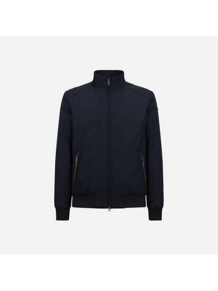 Geox Tmavě modrá pánská prošívaná bunda Geox Damiano