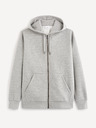 Celio Světle šedá basic mikina s kapucí Celio Vethree