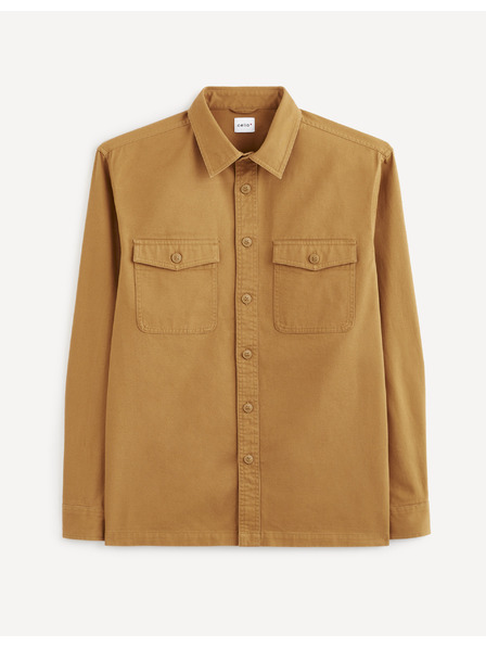 Celio Horčicová pánská košile s kapsami Celio