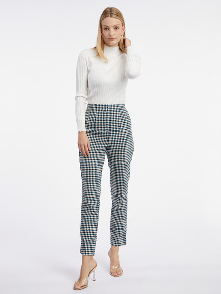 Orsay Černo-modré dámské vzorované kalhoty ORSAY