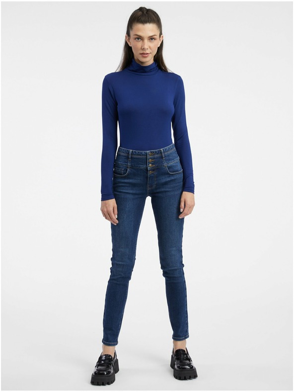 Orsay Tmavě modré dámské tričko s rolákem ORSAY