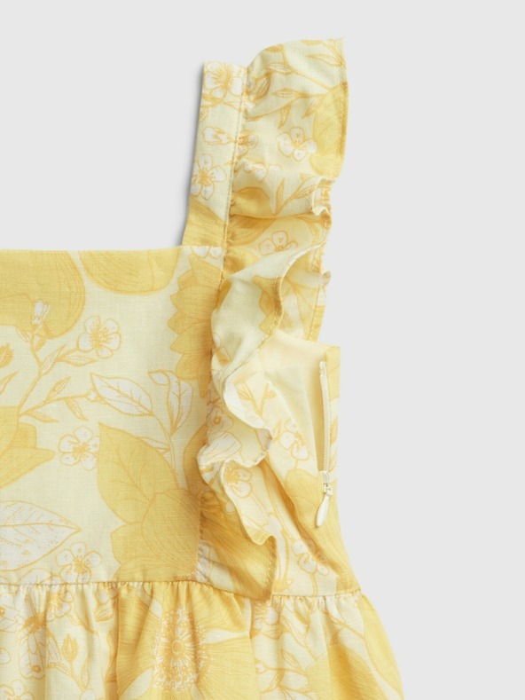 GAP Dětské lněné vzorované šaty GAP