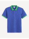 Celio Modré pánské polo tričko Celio Decabestan
