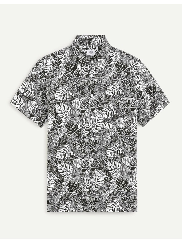 Celio Bílo-černá pánská vzorovaná košile Celio Daprinti