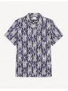Celio Bílo-modrá pánská vzorovaná košile s krátkým rukávem Celio Gakat